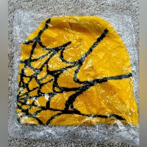 Spiderweb Black and Yellow Beanie New- Sealed in Packaging